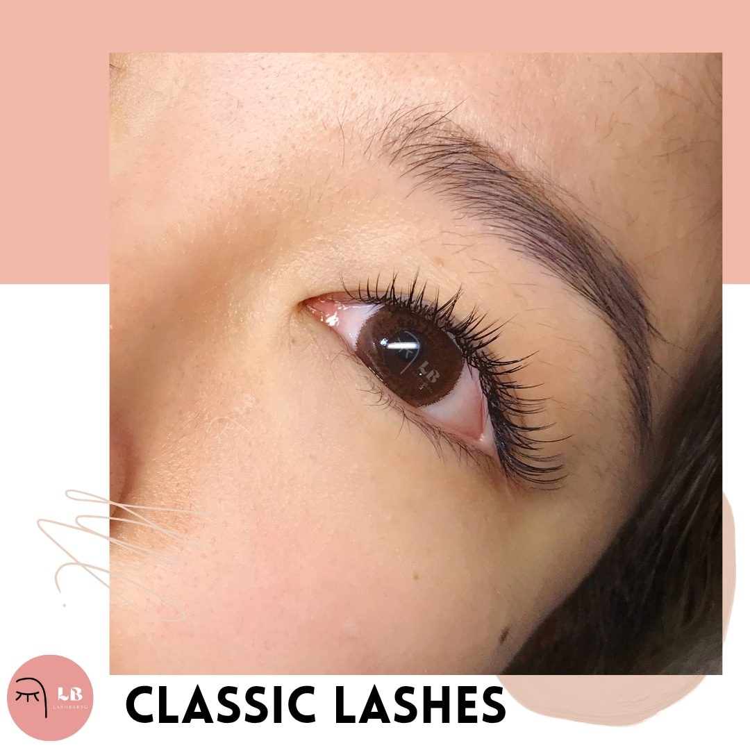 A classic lash set, close up